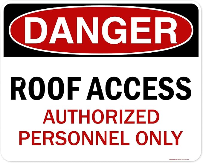Danger Roof Access Authorized Personnel Only Sign, 24x30 Inches, Rust Free .063 Aluminum, Fade Resistant, Made in USA by My Sign Center