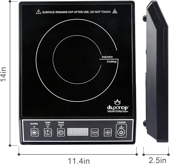 Duxtop 1800W Portable Induction Cooktop Countertop Burner, Black 9100MC/BT-M20B