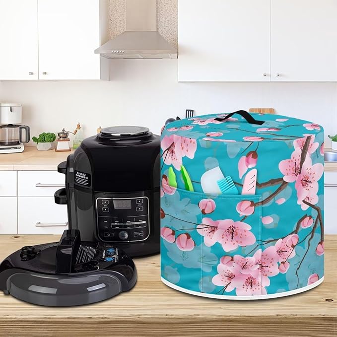 Plum Blossom Dust Cover Instant Pot Heavy Duty Waterproof Dust Pressure Cooker Cover Case for Instant Pot Pressure Cooker Instant Pot Appliance Covers Pressure Cooker Size S