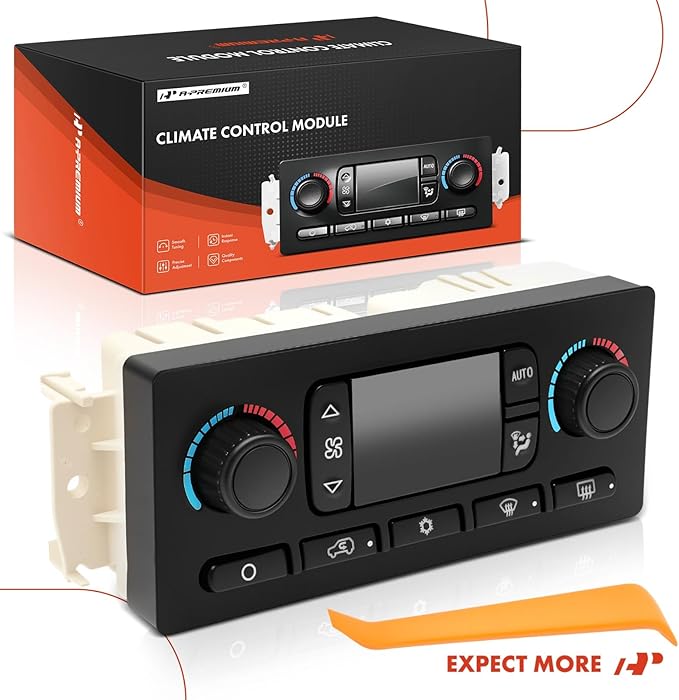 A-Premium Automatic Climate Control Module A/C & Heater Control Panel Compatible with Chevy, GMC & Cadillac - 2003 2004 Silverado, Sierra 1500/2500, Tahoe, Avalanche, Yukon - with Rear Window Defogger