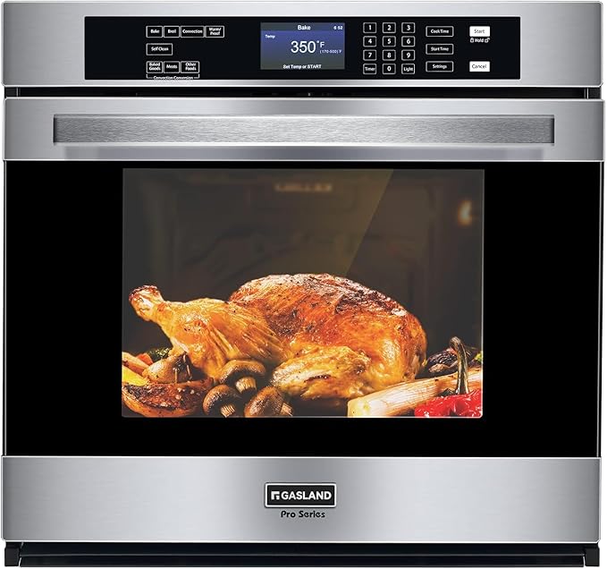 Electric Wall Oven, GASLAND Pro ES710TS Professional Built-in Oven 30 Inch 10 Functions, 5.0 Cu.Ft. Convection, Self-cleaning, Air Fry, Temperature Probe Included, 240V Hardwire, Stainless Steel