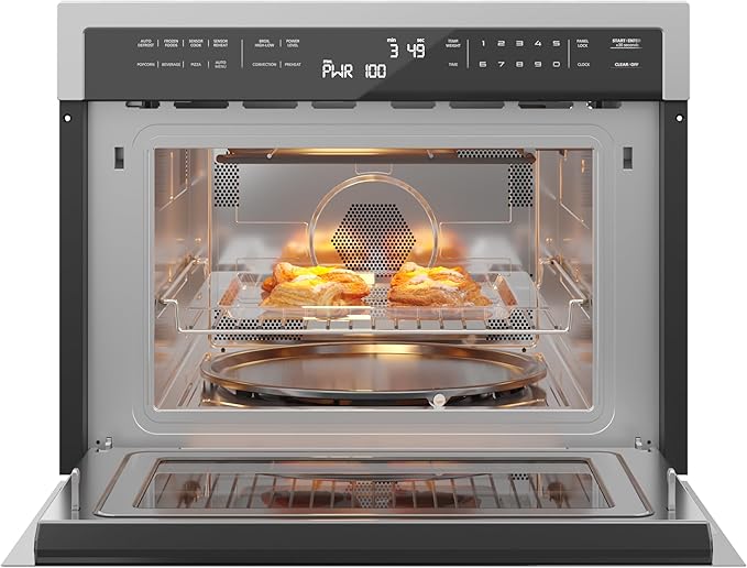 KoolMore 24 Inch Built-in Convection Oven and Microwave Combination with Broil, Soft Close Door, 1000 Watt Power, Stainless Steel Finish, Touch Control LCD Display