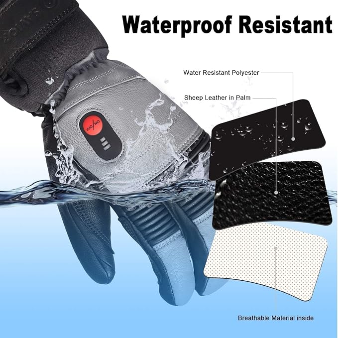 SAVIOR HEAT Heated Ski Mittens 3-Finger Gloves Electric Rechargeable Battery Mitts for Men Women Kids Winter Snowboard Motorcycle Skating Camping Hunting