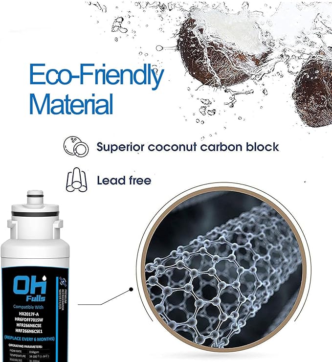 Water Filter HX2017F-A Replacement, Compatible with Hisense HX2017F-A, HX2017FR-A Water Filter Cartridge, 2 Filters Included