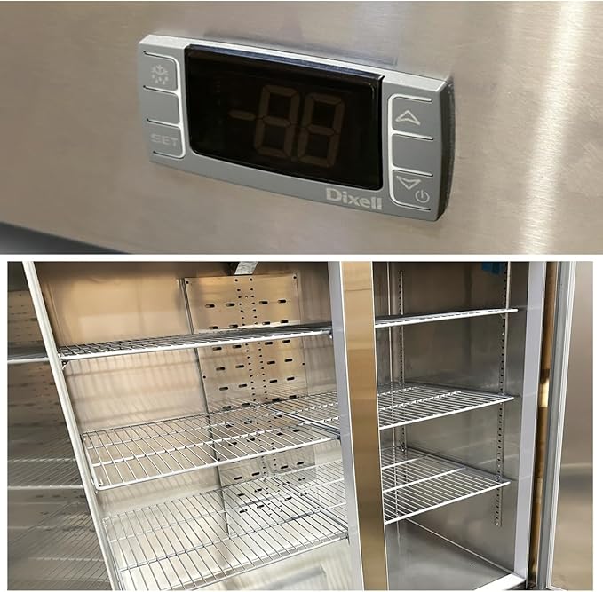 Commercial Refrigerator 2 doors Stainless Steel Solid 54" Width, Capacity 43Cuft, 110V for Restaurant Kitchen Cooler Fridge, NSF Certified