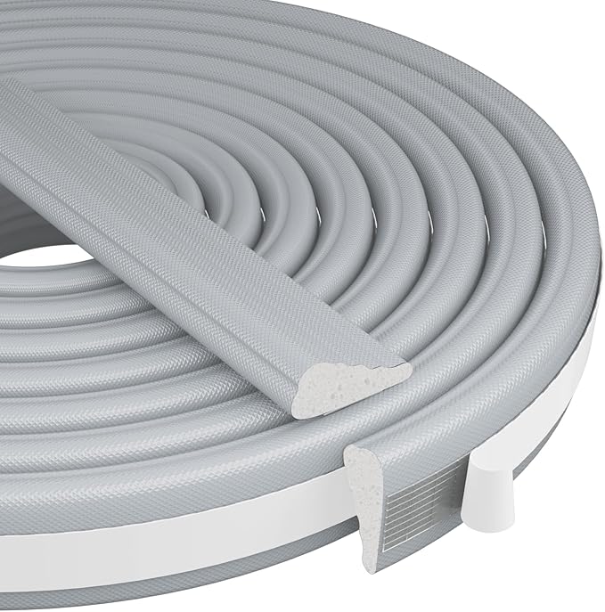 118” Wedge-Shape Foam Window Weather Stripping Door Seal Strip,Soundproofing Frame Insulation Tape for Exterior Front Door,Noise Cancelling Window Inserts,Door Gap Filler Light Blocker,Gray