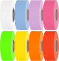 Perco 1 Line Multicolored Sleeve—8 Rolls, 1 Sleeve, 8,000 Labels for Perco Lite, X, Plus & Pro Guns—Includes White, Yellow, Blue, Lavender & Fluorescent Colors (Red, Green, Pink, Orange)—Made in USA