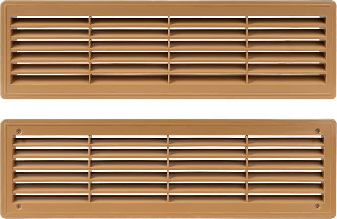 Repa Market 18" x 5" Inch (Outer Size) Oak Tree Plastic Louvered Door Vents for Interior Doors – 2 Sided Two Way Door Air Return and Intake Cover – Door Air Vent Grille Rectangular Door Vent