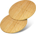 Round Pizza Cutting Board 12inch 2Pack Double Sided Bamboo Wooden Pizza Tray Meat Bread Cheese Serving Platter Pizza Oven Accessories Pizza Prep Board Paddle Blocks Circular Circle