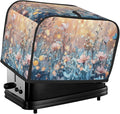 2 Slice Toaster Cover for Kitchen Flower Field Landscape Waterproof and Dustproof Toaster Dust Cover with Side Pockets Decorative Universal Cover for Wide Slot Toasters and Small Appliances