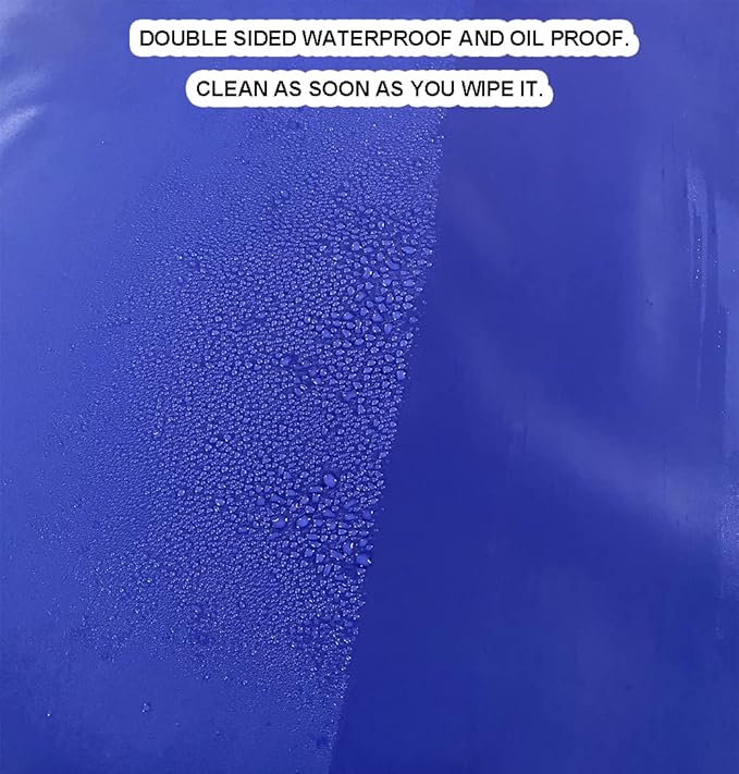 Chemical Resistant Vinyl Apron - Blue Plus Size Unisex PVC Aprons for Dishwashing,Dog Grooming,Gardening,Fish Cleaning,Lab Work