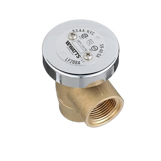 Watts LF288A Series 3/4" Lead-Free Brass Anti-Siphon Vacuum Breaker Backflow Preventer, Female NPT Inlet and Outlet, Silicone Disc Seat, Chrome Hood, Low-Flow Applications