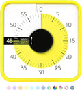 TWENTY5 SEVEN Countdown Timer 7.5 inch; 60 Minute 1 Hour Visual Timer – Classroom Teaching Tool Office Meeting, Mechanical Countdown Clock for Kids Exam Time Management Magnetic, Yellow