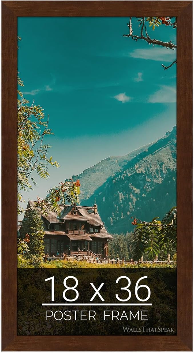 wallsthatspeak 18x36 Mocha Walnut Picture Frame for Puzzles Posters Photos or Artwork