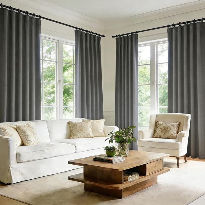 Room Divider Blackout Curtain Track Curtains Wall Dividers Panels Screen for Living Rooms Bedroom Office Privacy Partition Separation, W52 × L84 Inch,1 Panel, Grey