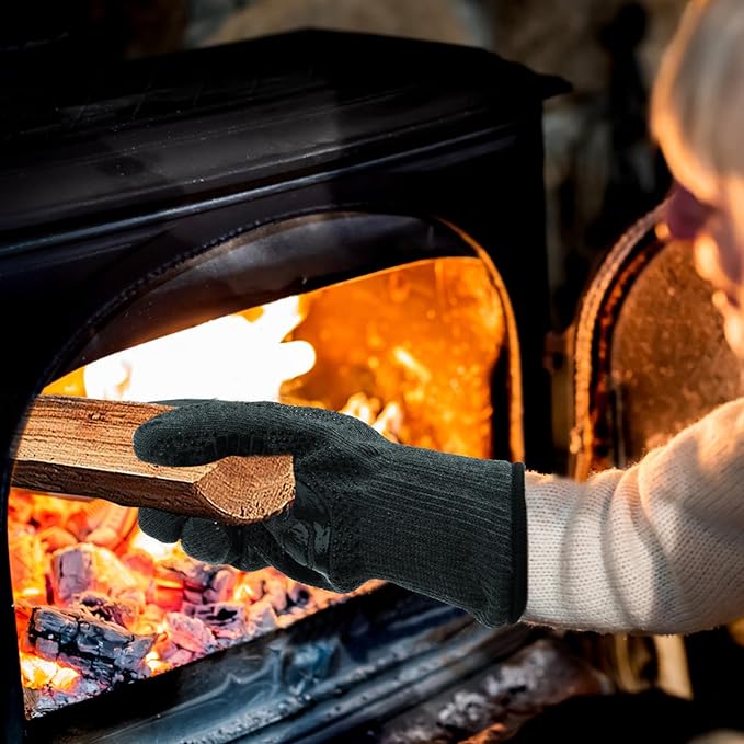 UBeesize BBQ Gloves (Bear Paw), 1472°F Heat Resistant Grill Glove, Fireproof Oven Gloves for Cooking, Non-Slip Fire Glove for Grilling, Barbecue, Smoker, Baking, Frying