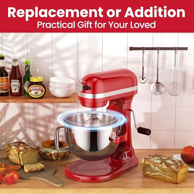 KN2B6PEH 6QT Bowl-Lift Stand Mixer Bowl, Compatible with Kitchenaid Professional 600 Mixer, Polished Stainless Steel with Extra Cover - Fits KV25G KP26M1X (6QT)