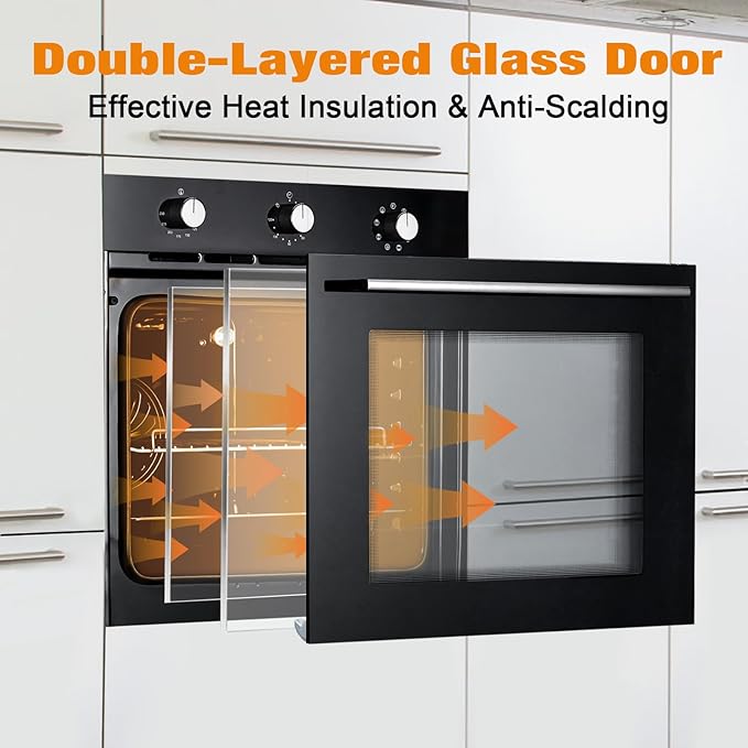 Stainless Steel Toaster Oven, Large Capacity 70L with 3D Heating, Air Fryer Oven Combo for Countertop & Built-in Use,Multi-Function Cooking Modes, Triple-Insulated Glass Door & Easy-Clean Interior