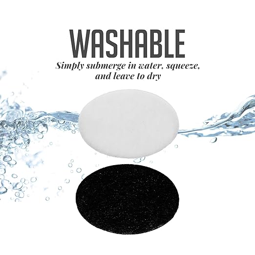 OVENTE Charcoal and Oil Vapor Replacement Filter Set Compatible with 2L Electric Deep Fryer FDM2201BR, 3-Pack Odor-Reducing Filters for Cleaner, Safer Home Frying, Black & White ACPFDM2203