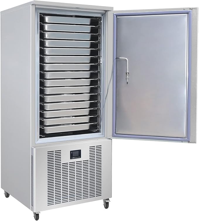 Kolice Commercial 15 Trays Blast Chiller,Chest Freezer,Blast Freezer,220V,1800W,-40°F to +37.4°F for Restaurants,Schools,Bars,Hotels,Canteens to Preserve Hard Ice Cream,Chicken,Sea Food,Dessert,etc