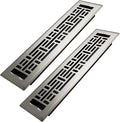 2x12 Inches 2 Pack Heavy Duty Walkable Floor Register Easy Adjust Air Supply Lever Floor Vents - Seattle Design - Vent Cover for Home Floor - Satin Nickel