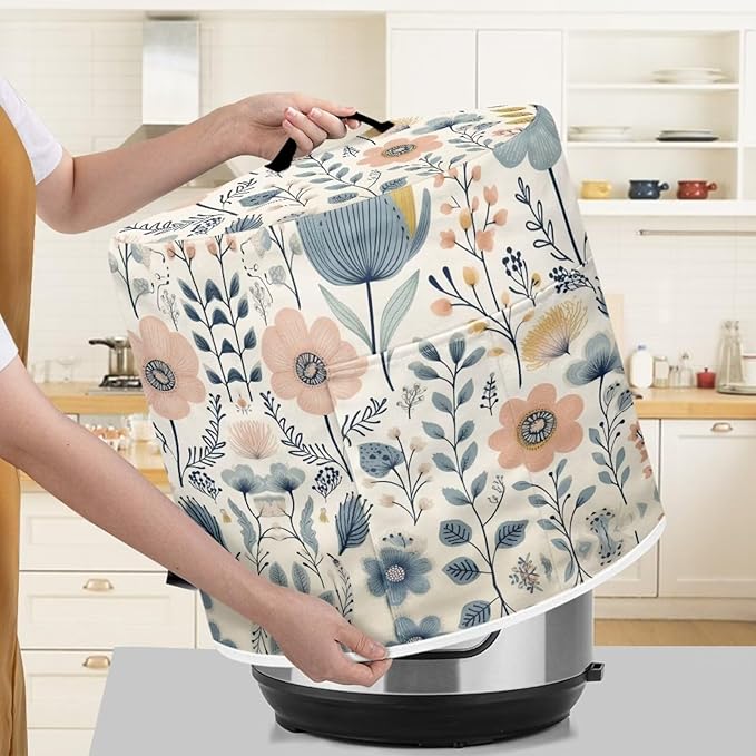 Wildflower Dust Cover Compatible with 6 qt Instant Pot and Extra Accessories, for Electric Pressure Cooker Rice Cooker and Air Fryer Insulated Protector Cover Keep Appliance Clean