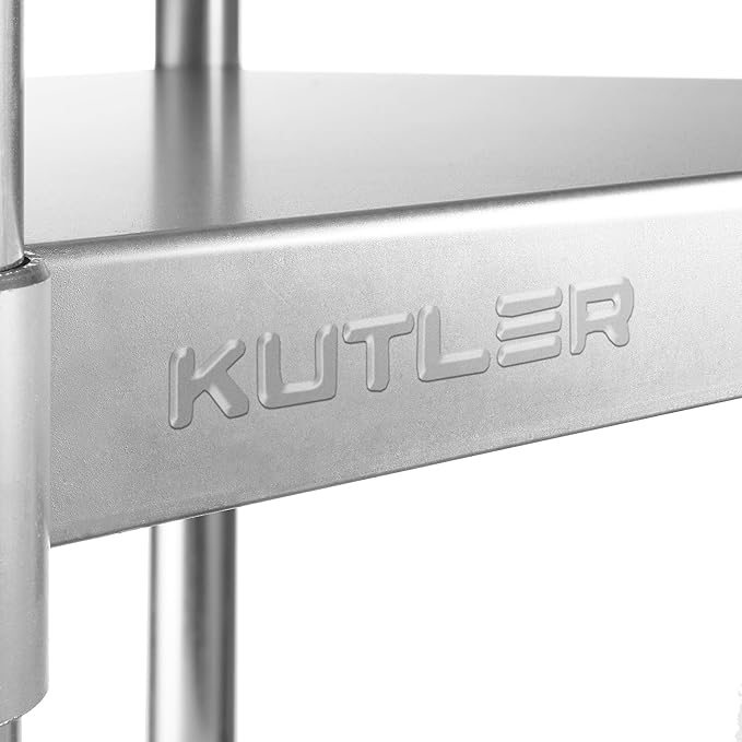 KUTLER Stainless Steel Table 24 x 48 Inches, NSF Heavy Duty Commercial Kitchen Prep and Work Table with Undershelf for Restaurant, Hotel, Home