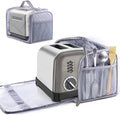 BAGSPRITE Toaster Cover for 2 Slice Wide Slot, Full Open Dust Covers for Kitchen Appliances Compatible with Cuisinart, BELLA, Black and Decker 2 Slices, Toaster Bags with Zipper Closure (Cover Only)