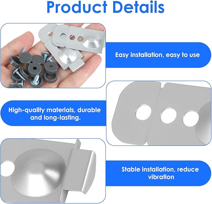 2 Pcs DD98-01051C Dishwasher Mounting Bracket Kit Compatible with Samsung DW80R9950US/AA Models, for Granite Countertops, Essential Installation Hardware and Dishwasher Parts