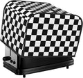 Black White Checkered 4 Slice Toaster Cover, Waterproof Toaster Dust Cover Bread Maker Protective Cover For Small Kitchen Appliance Dining Room Table Home Decor Gifts
