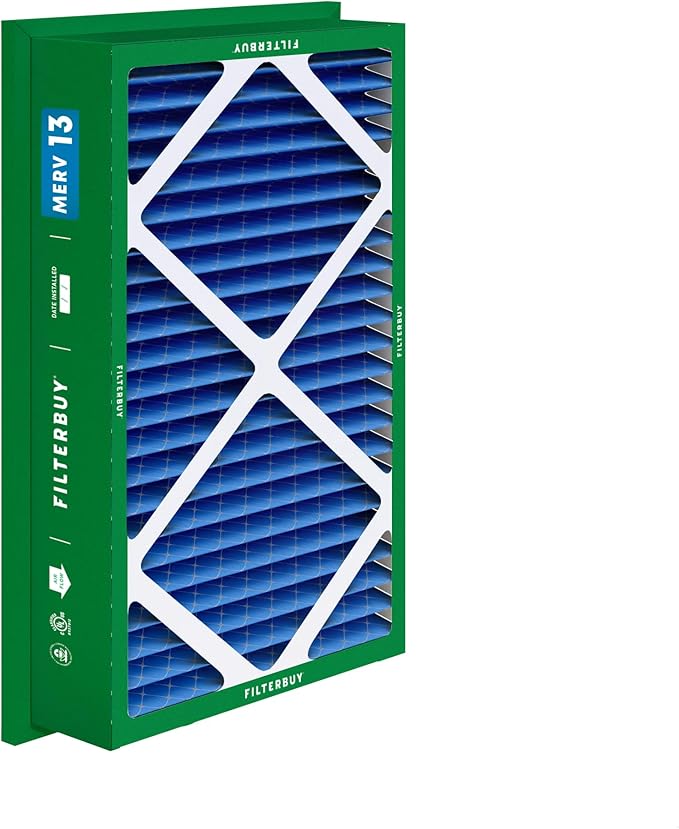 Filterbuy 20x30x5 Air Filter MERV 13 Optimal Smoke & Allergy Defense (2-Pack), Electrostatic Pleated HVAC AC Furnace Filters Replacement for Honeywell Return Grille (Actual Size: 18.38 x 28.63 x 3.69)
