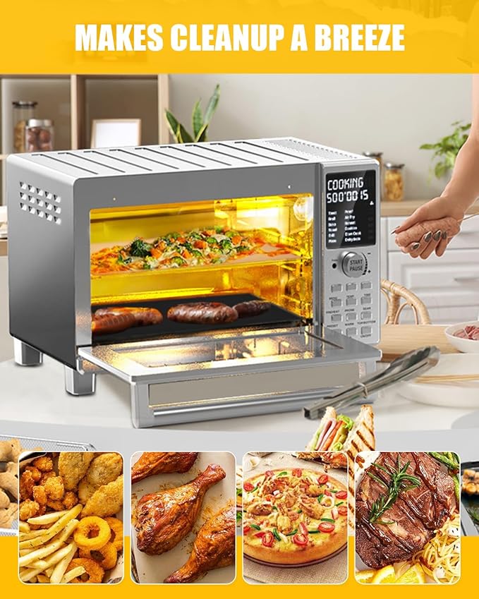 134PCs Air Fryer Liners Compatible with Nuwave Bravo XL Pro Air Fryer Toaster Oven 30QT,4PCs Baking Teflon Mats Reusable and 130PCs Parchment Paper Accessories for Nuwave 12-in-1 Oven with Grill Combo