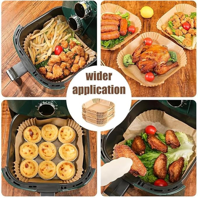 380 Pcs Air Fryer Liners Disposable, Food Grade Parchment Paper Liners,Oil-Proof& Non-Stick, Suitable for Air Fryers, Microwaves, Ovens(8 Inch,380Pcs)