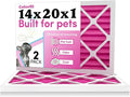 Colorfil 14x20x1 Air Filter (2-Pack) | Made in the USA | Color Changing | Remove Cat and Dog Odor | MERV 8 for Pet Hair Dander and Dust | 13.5"x19.5"x0.75" Exact Size