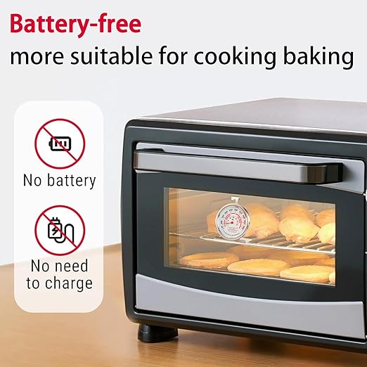 CloudHand Oven Thermometer for Gas/Electric Oven, Oven Temperature Gauge with Hanger&Base, Instant Read Stainless Steel Kitchen Thermometer 20-260°C/50-500°F