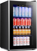 Antarctic Star Beverage Refrigerator Cooler ETL Approved - 95 Can Mini Fridge Glass Door for Soda Beer Wine, 32-61℉, Quiet Compressor, Removable Shelves for Home, Office or Bar, 2.3 cu.ft