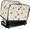 2 Slice Toaster Cover for Kitchen Botanica Flower Vintage Waterproof and Dustproof Toaster Dust Cover with Side Pockets Decorative Universal Cover for Wide Slot Toasters and Small Appliances