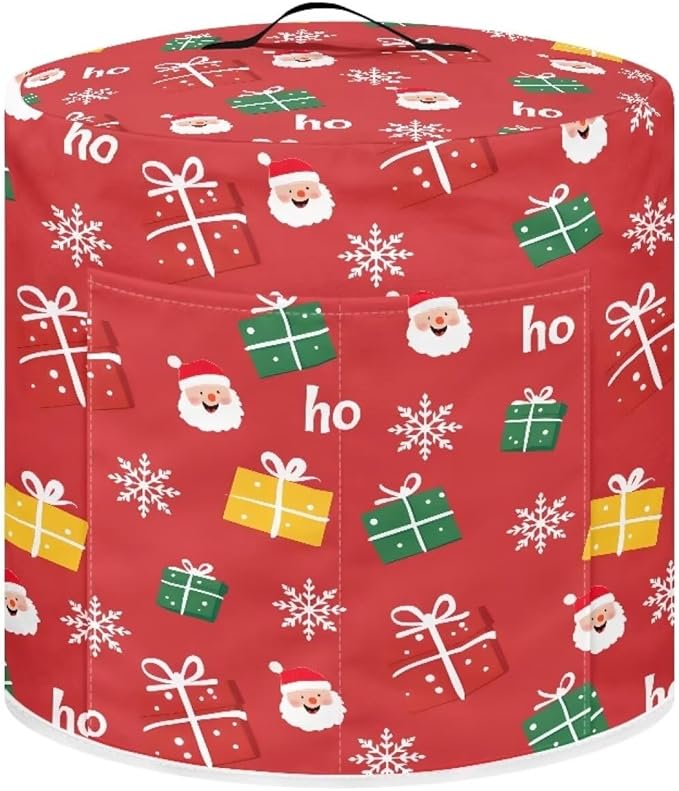 Pressure Cooker Cover for Women,Santa Claus Print Dust Protection Insulated Rice Cooker Cover Lining Dust Cover with Pockets for Instant Pot 8 Quart Appliance Cover