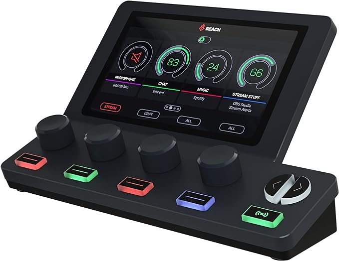 BEACN Mix Create Audio Mixer for PC & Mac | For Content Creators, Gaming & Podcast, PC Audio Mixer with C USB for Twitch & YouTube | Essential Streaming Accessories (Dark)