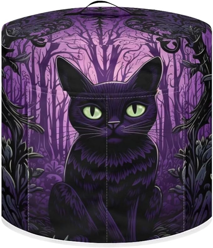 TODIYADDU Purple Gothic Cat Pressure Cooker Cover for 3 Quart Instant Pot Insulated Kitchen Appliance Dust Cover for Round Pressure Cooker Slow Cooker Practical Instant Pot Air Fryer Accessories