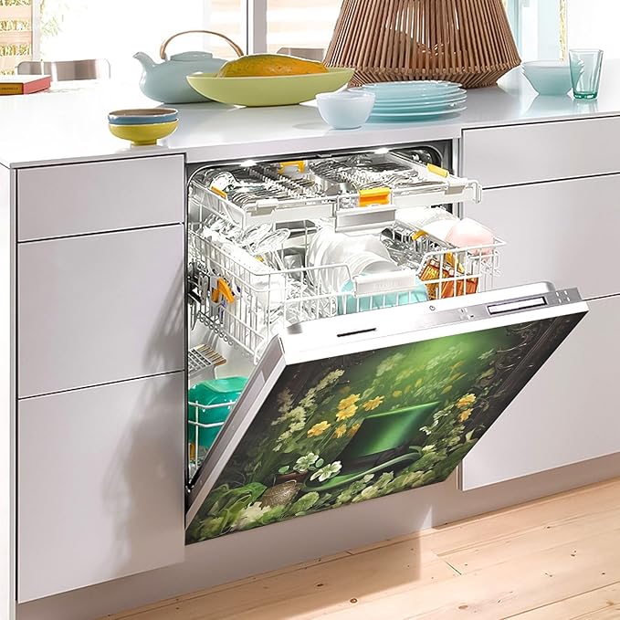 Dishwasher Magnet Cover, St. Patrick Hat Magnet Sticker Fridge Panel Decal for Home Kitchen Decor, 23x26 in