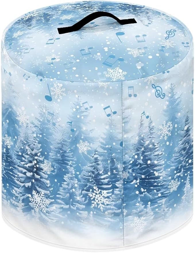 Christmas Theme Kitchen Appliance Dust Cover 3 Quart Pressure Cooker/Air Fryer/Rice Cooker Cover with Top Handle and Storage Pocker, Cute Snowman Blue