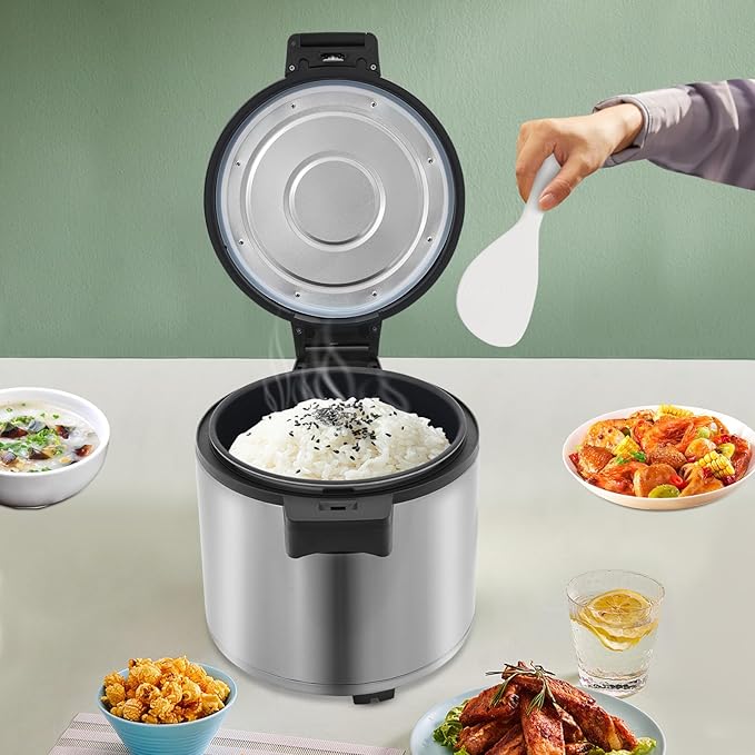23L/6Gal Commercial Electric Rice Warmer, Large Capacity Commercial Rice Cooker & Warmer, Professional Industrial Rice Cooker, Electric Rice Food Warmer with Hinged Cover, Easy One-Touch Operation