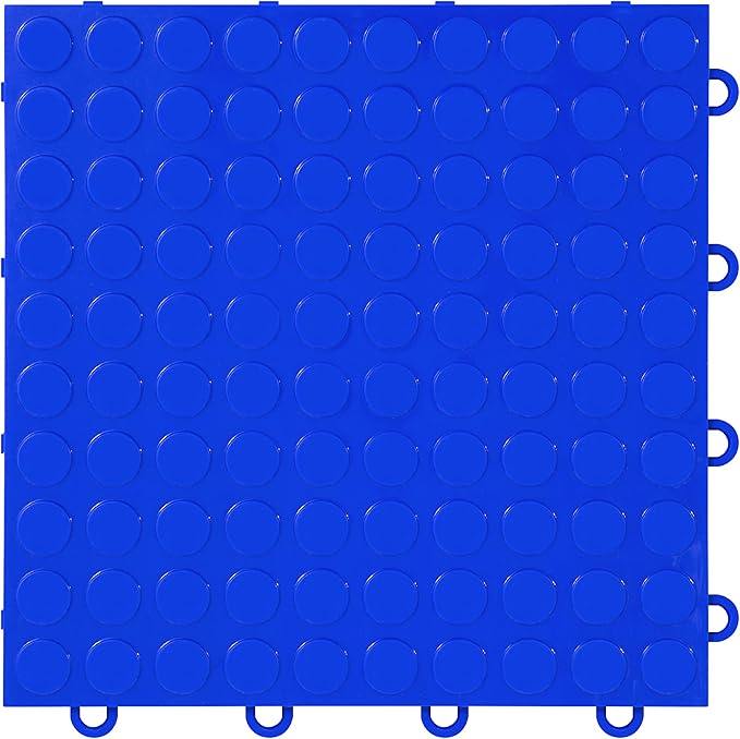 IncStores FlooringInc's Nitro 12"x12" Snap-Together Garage Flooring Tiles, Non-Slip Interlocking Plastic Floor Mat, Garage Organization & Storage, Coin Pattern, Shelby Blue, 52 Tiles, 52 Sq/Ft