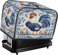 Toaster Cover 2 Slice, Easter Blue Cock Pattern Egg Anti Dust Protector for Bread Maker, Waterproof Kitchen Appliances Accessories