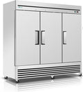 81" Commercial Refrigerator 72 Cu.Ft, Stainless Steel 3-Door Reach-in Fridge, 33–40℉, Air Cooling, LED Light, 9 Shelves, R290, ETL