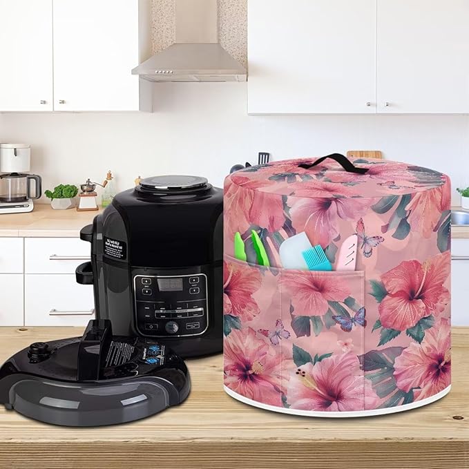 Tropical Floral Dust Cover Instant Pot Heavy Duty Waterproof Dust Pressure Cooker Cover Case for Instant Pot Pressure Cooker Instant Pot Appliance Covers Pressure Cooker Size L