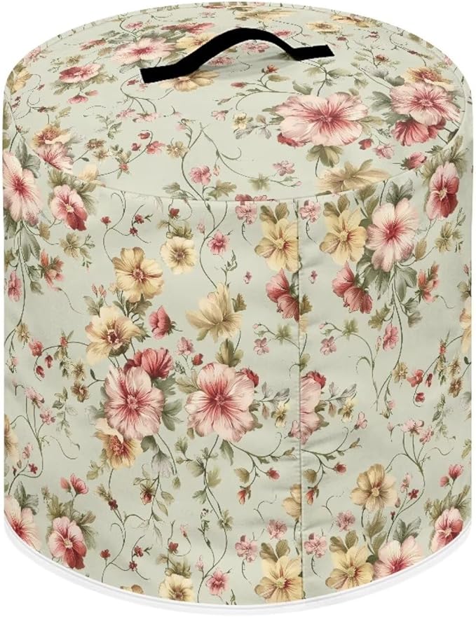 Floral Air Fryer Cover Washable Dust Cover for Kitchen Appliance Accessories for 8 Quart Pressure Cooker Air Fryer Rice Cooker Dust Protection with Storage Pockets