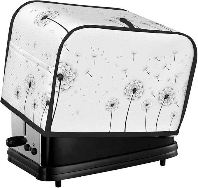 Toaster Cover 2 Slice with Pockets, Flying Dandelions Abstract Farmhouse Wildflower Kitchen Accessories Decor Bread Maker Oven Protector Covers Dust Proof Fingerprint Covers
