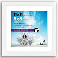 Americanflat 11x11 Picture Frame with Shatter-Resistant Glass - Use as 8x8 Frame with Mat or Display 11x11 Photo Without Mat - Signature Collection - Square Frames for Wall Display - White
